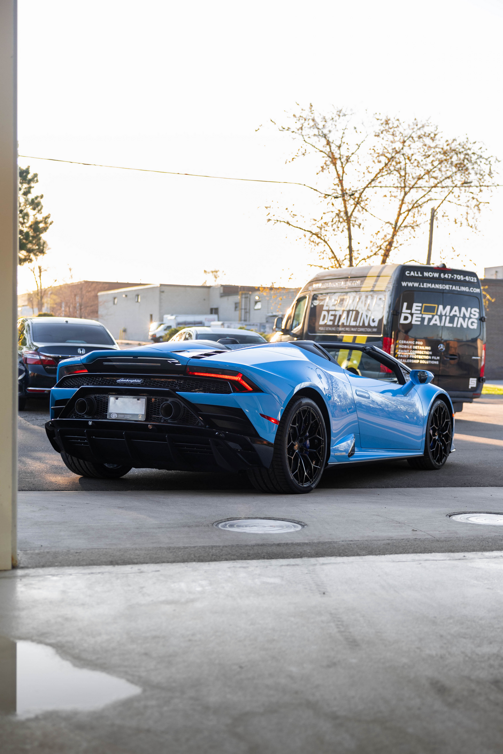 Blue Lamborghini Huracan EVO Spider PPF Ceramic Coating Le Mans Detailing Toronto Markham 16