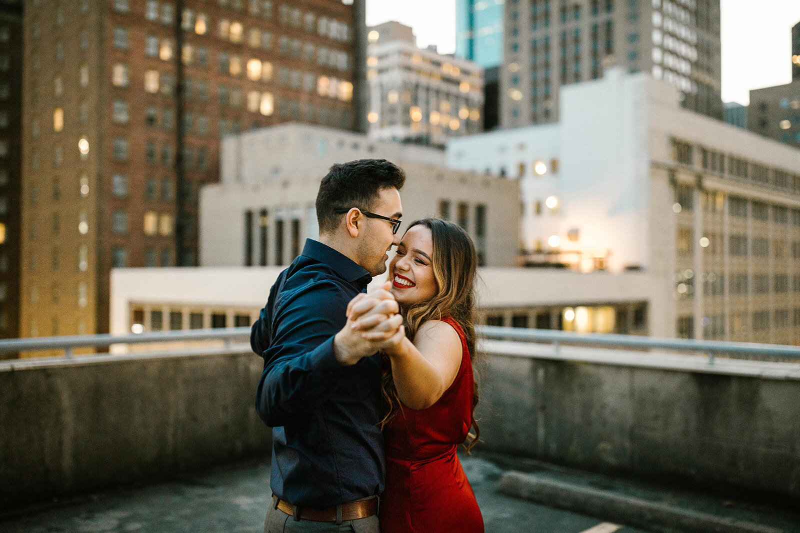 Kori+Tommy_Memorial Park and Downtown Houston Engagements_48