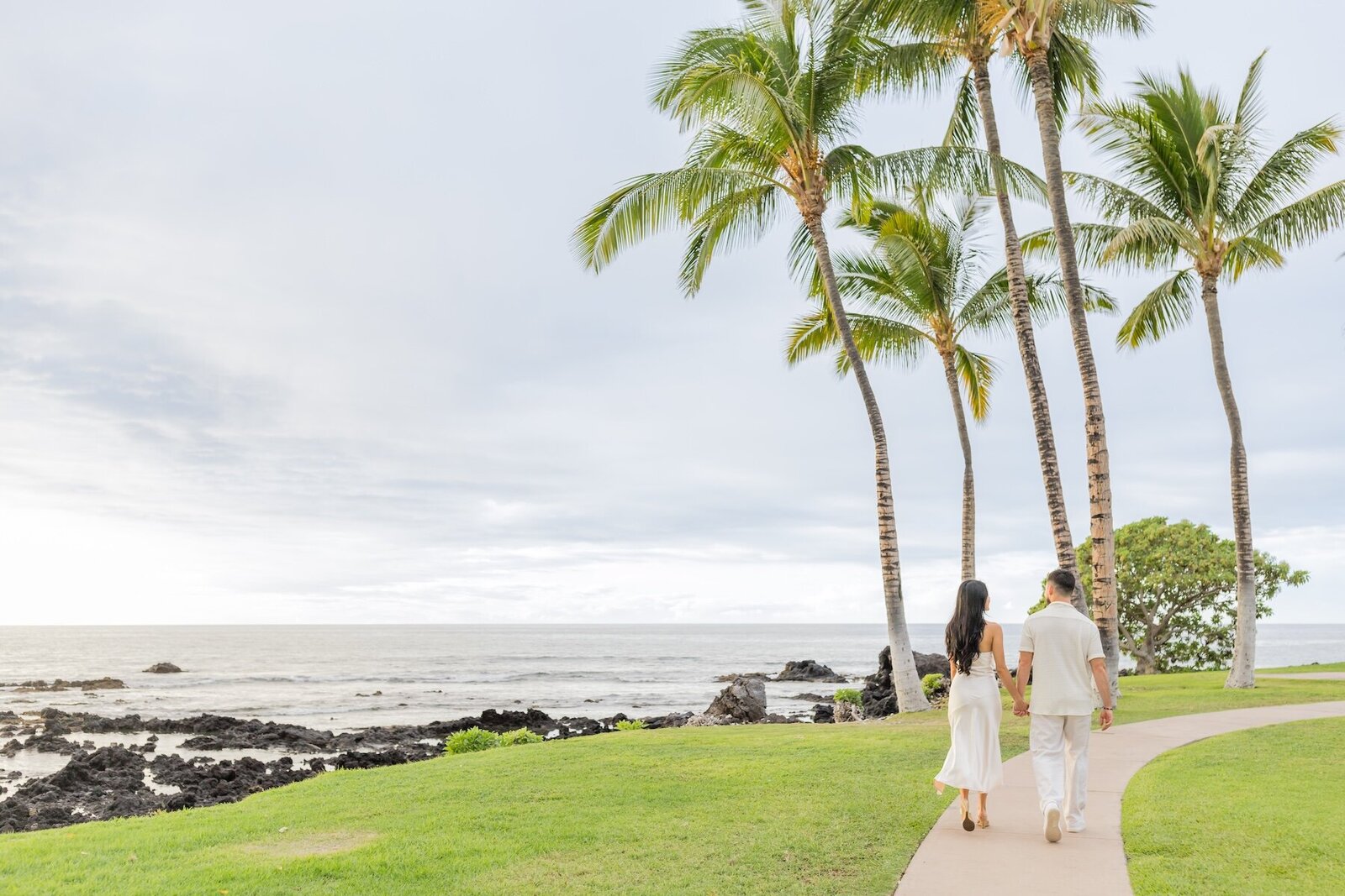 Big Island Proposal walking on beach path
