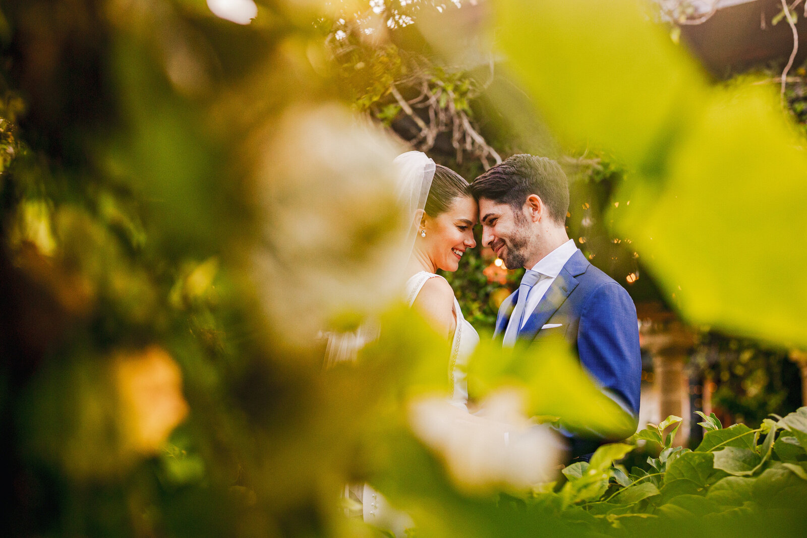 Bride and groom have an intimate moment in their Hacienda Siesta Alegre wedding in Puerto Rico