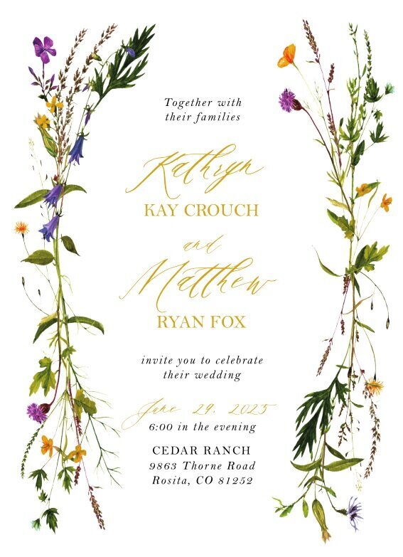 Janice wildflower invitation