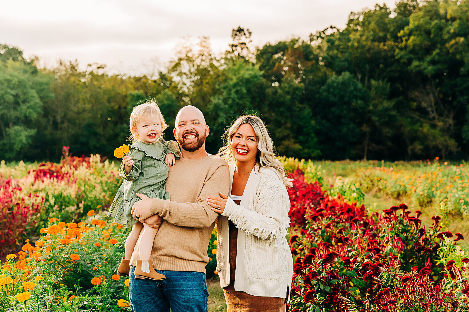 smiling family portrait outdoors by Philadelphia Family Photographer