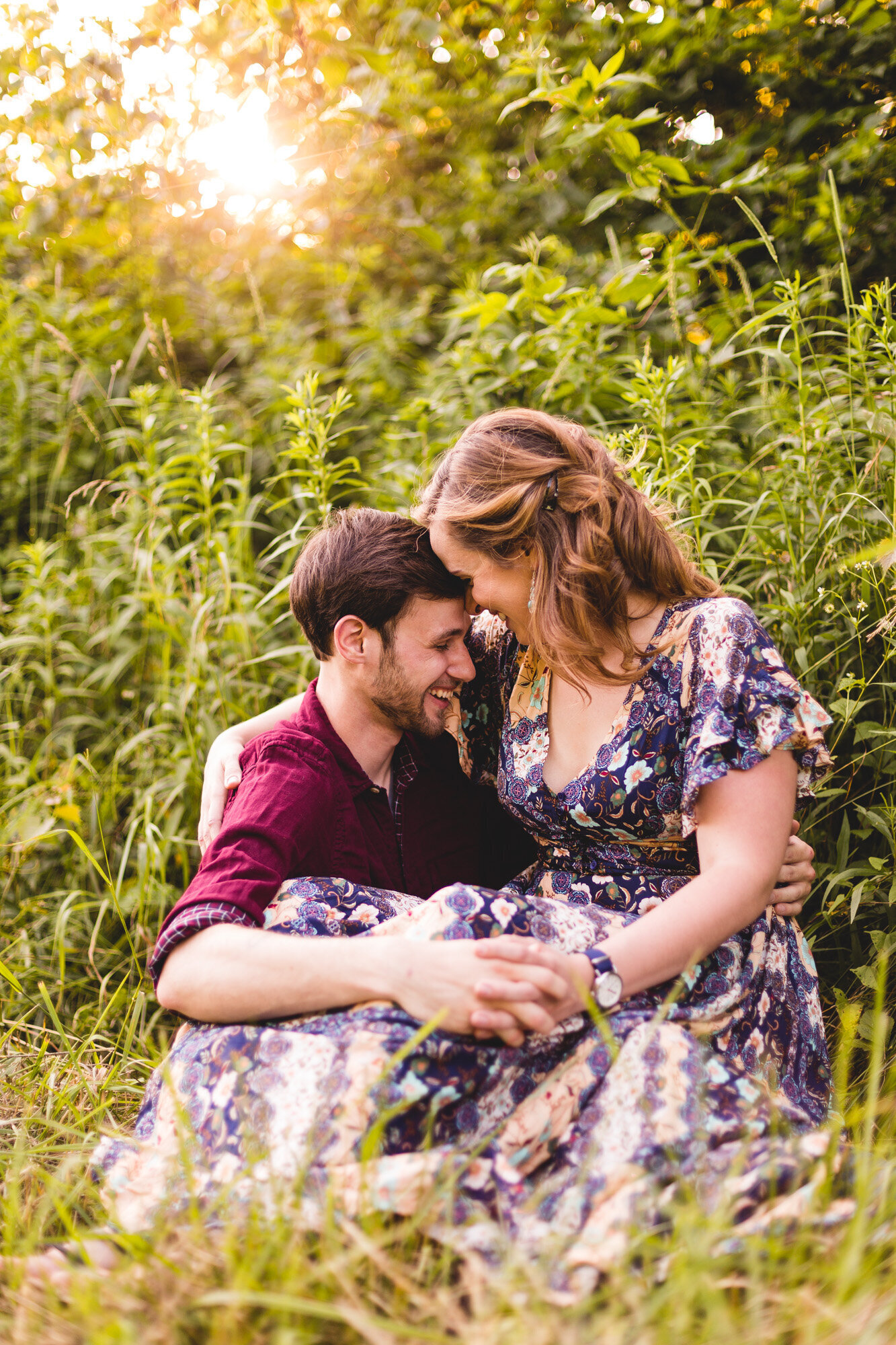 engaged couple portraits in ohio park