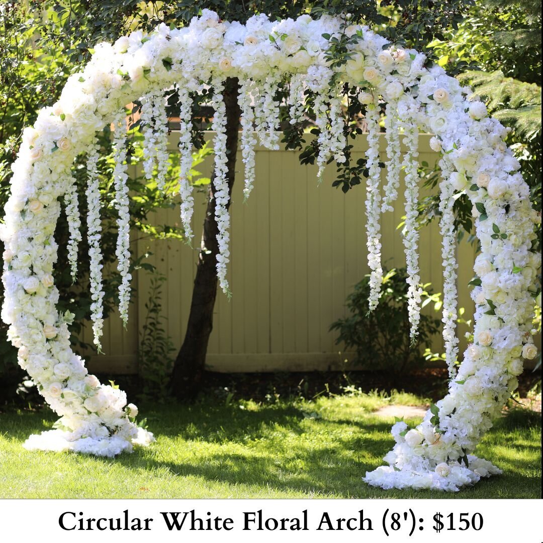 Circular White Floral Arch-573