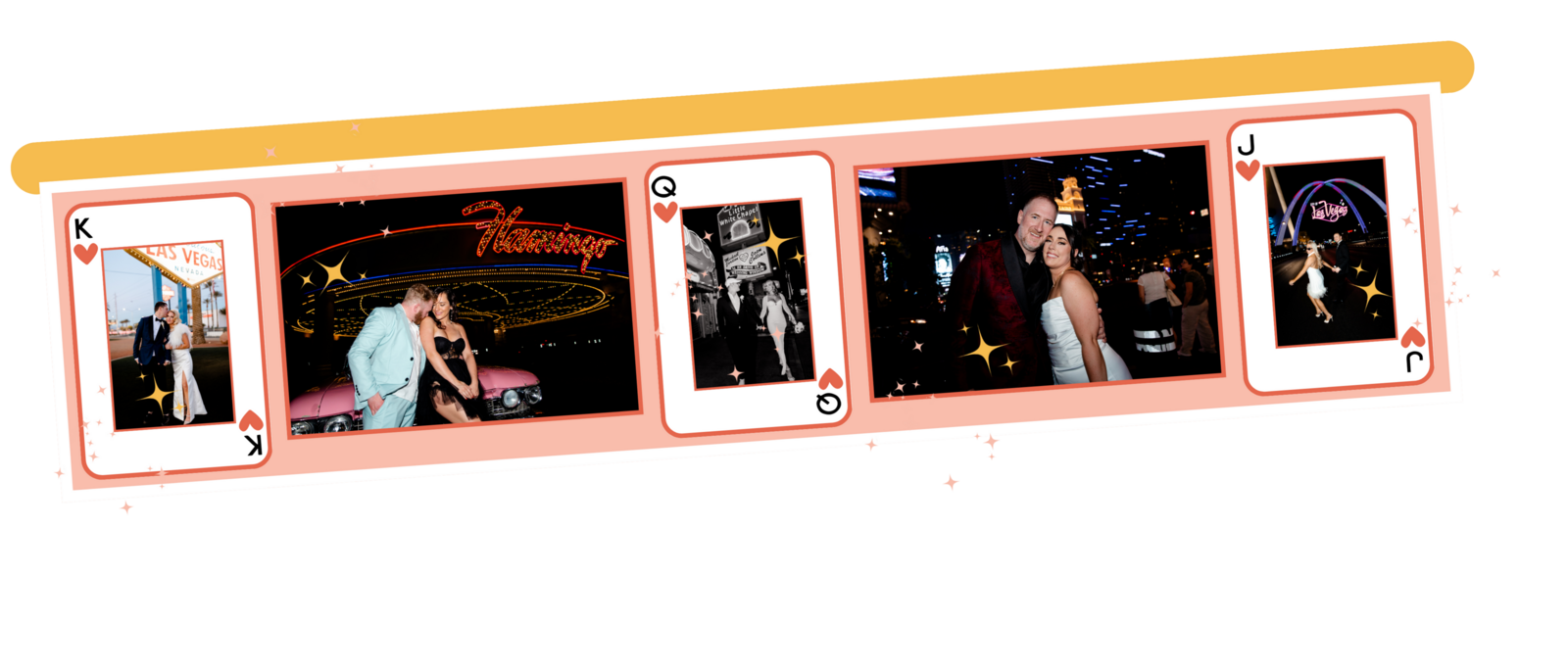 a montage of photos from different Las Vegas based elopements