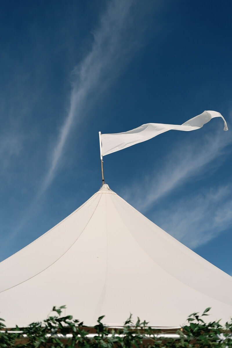 fort myers wedding venue with flag on tent