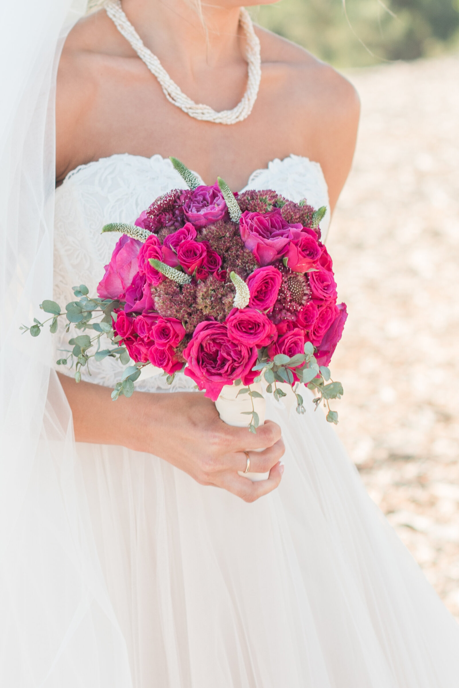 bride with her flowers