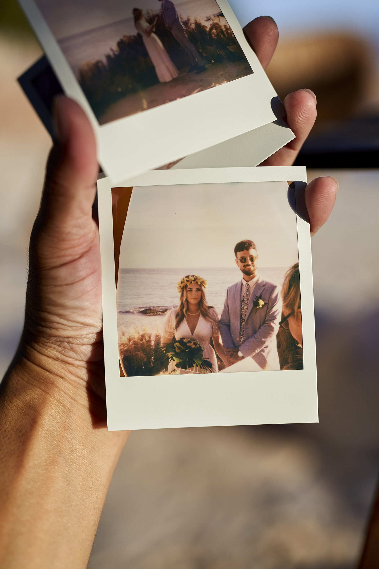 Polaroid camera at wedding