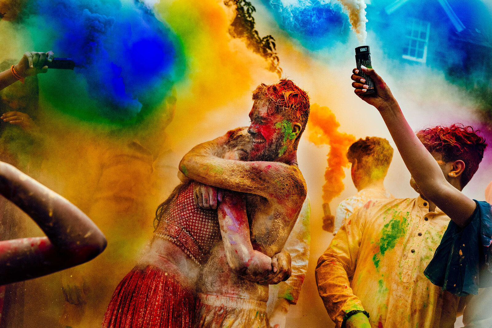 Colourful Wedding photography haldi hamish irvine