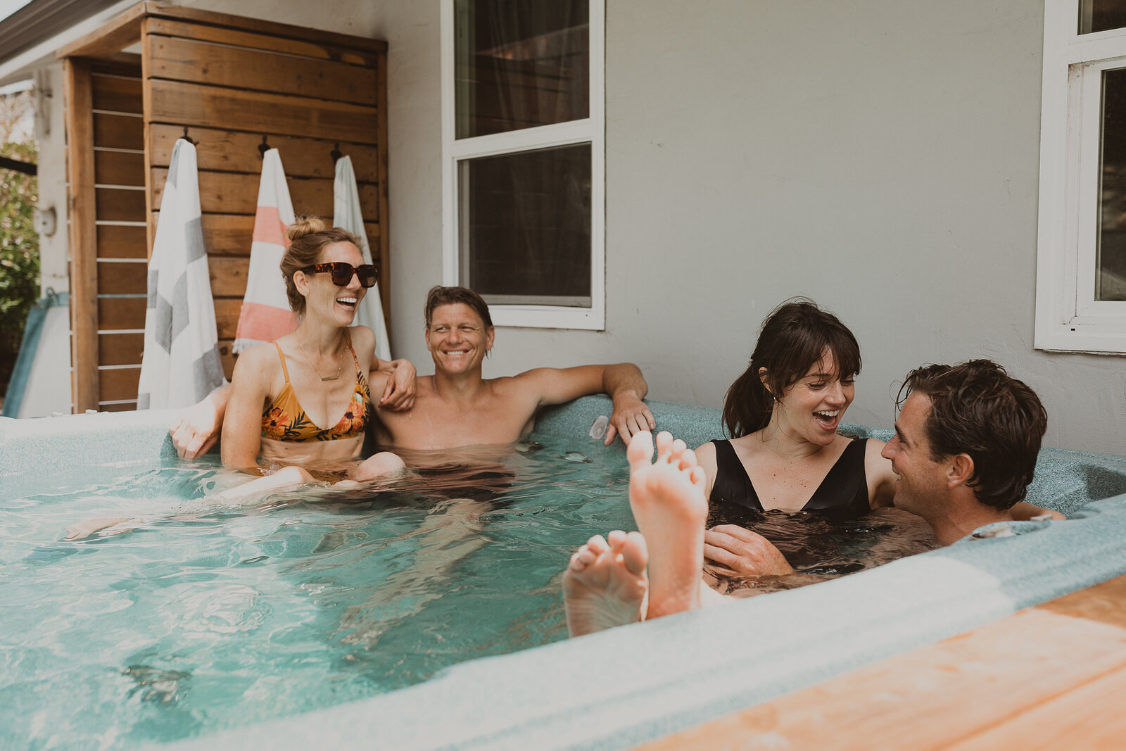 Hot tub seascape airbnb