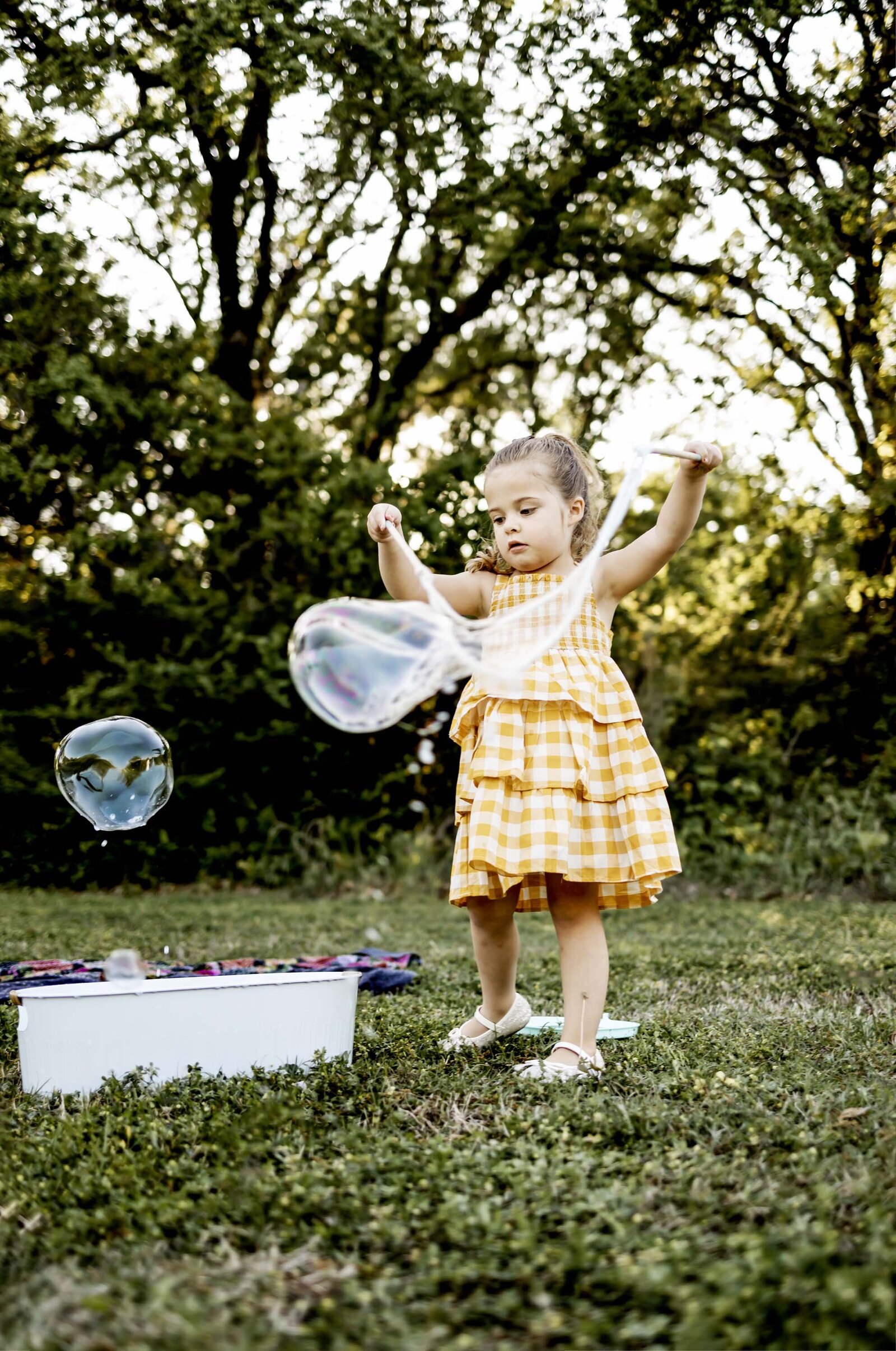 giant bubble fun in the park in southlake texas