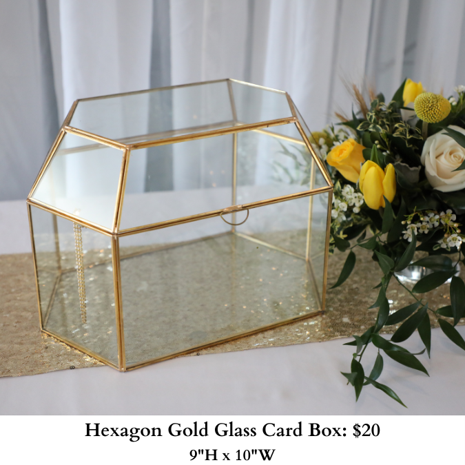 Hexagon Gold Glass Card Boxes-531