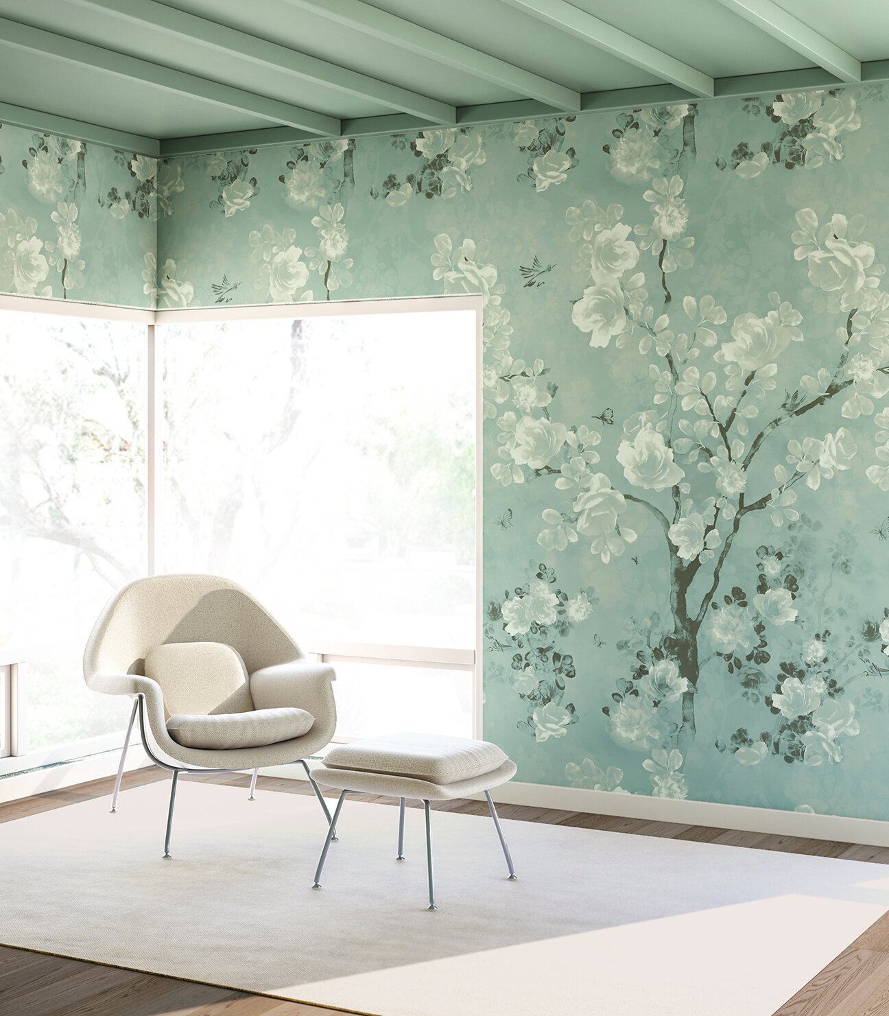 Surface Pattern Design and Art Licensing by Lucia Pador - Eden for drop it Modern - Eden Tealweb