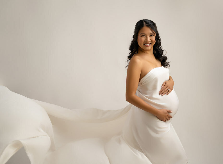 studio maternity shoot