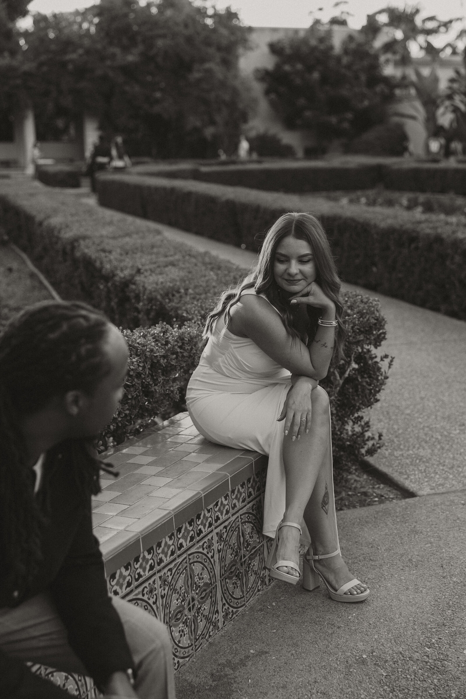 balboa park engagement session, mixed couple