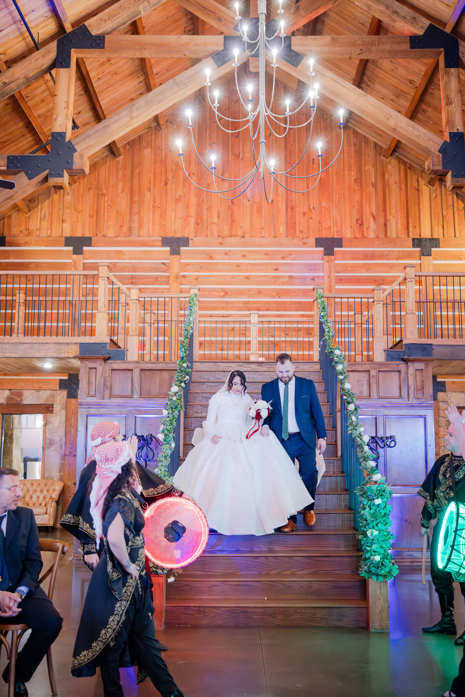 Couple entry portrait at their wedding reception