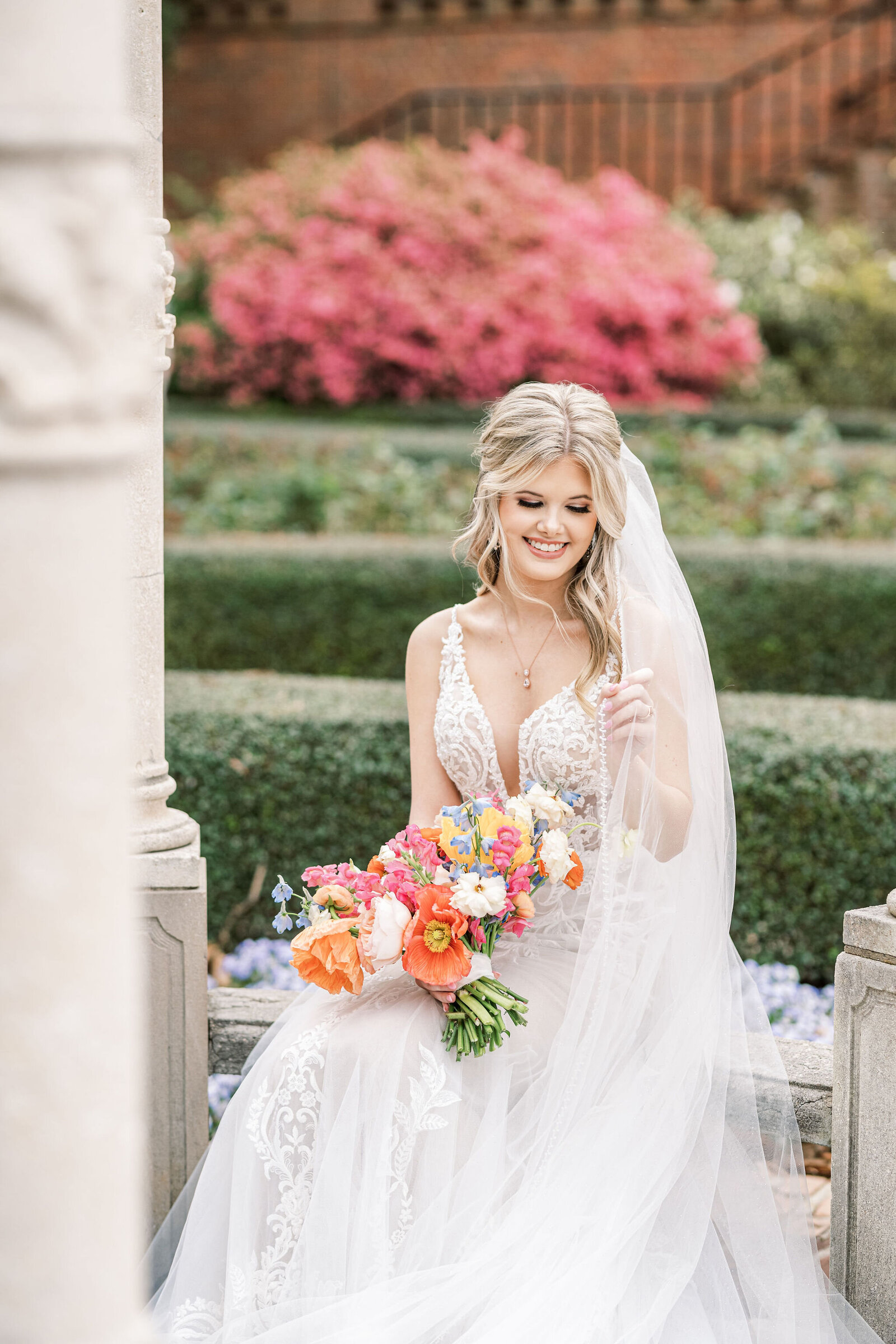 European rose garden bridal portrait Greenville, SC