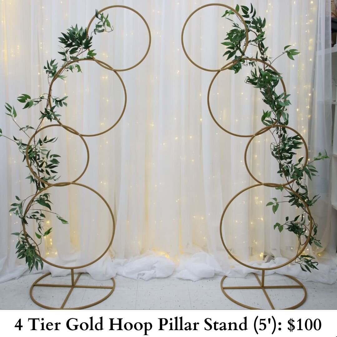 4 Tier Gold Hoop Pillar Stand-663
