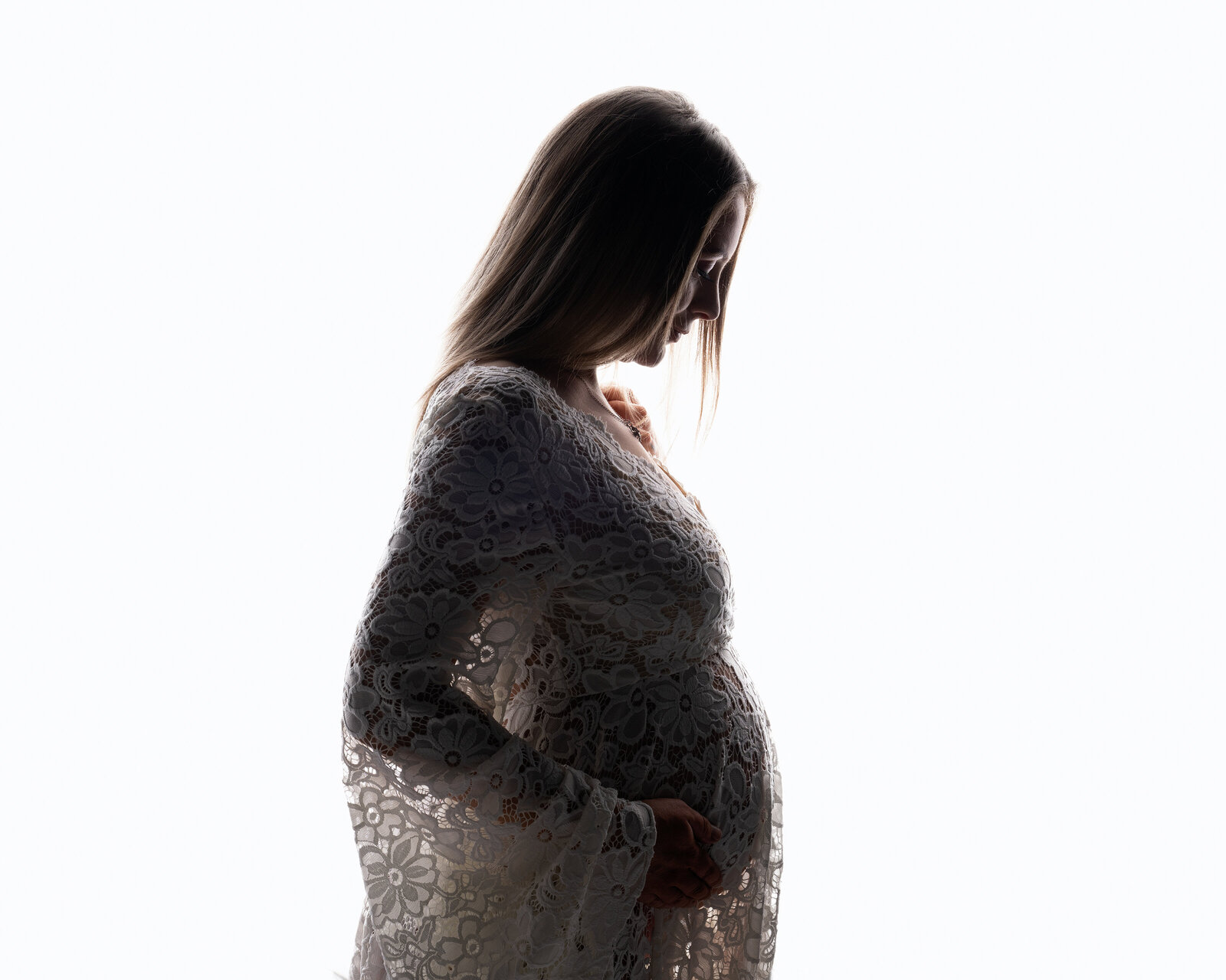 gravid kvinne - profesjonell gravidfotografering i studio på oppegård. 
