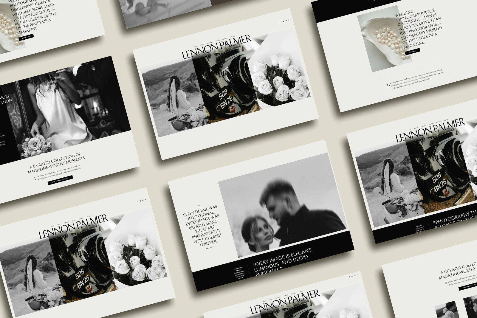 Lennon Palmer Showit home page—story-first structure with refined typography and intuitive flow guiding visitors from intrigue to inquiry (4)