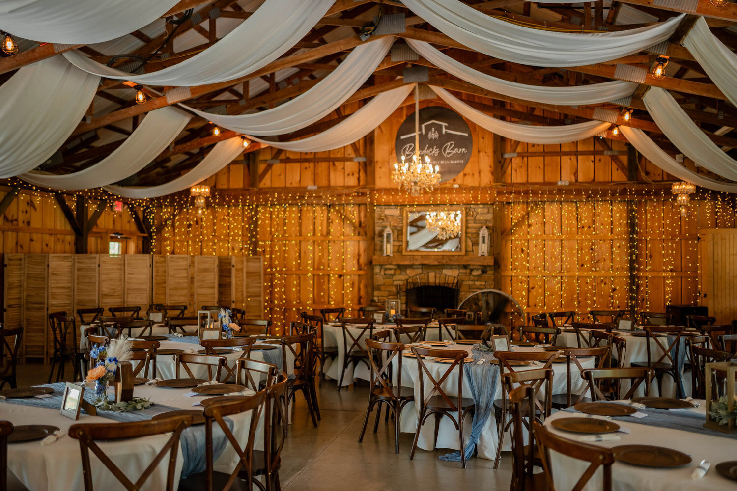 Elegant indoor wedding reception