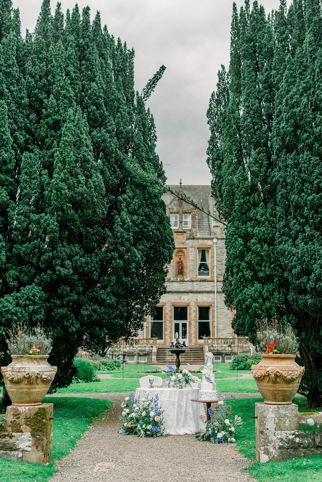 Table at Luxury Wedding Reception at Castle Leslie, Ireland