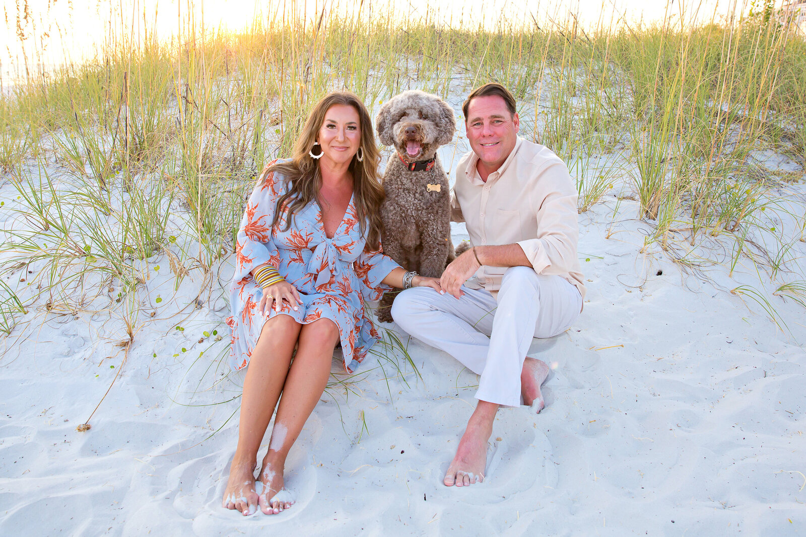 family photograph with a dog in Destin FL