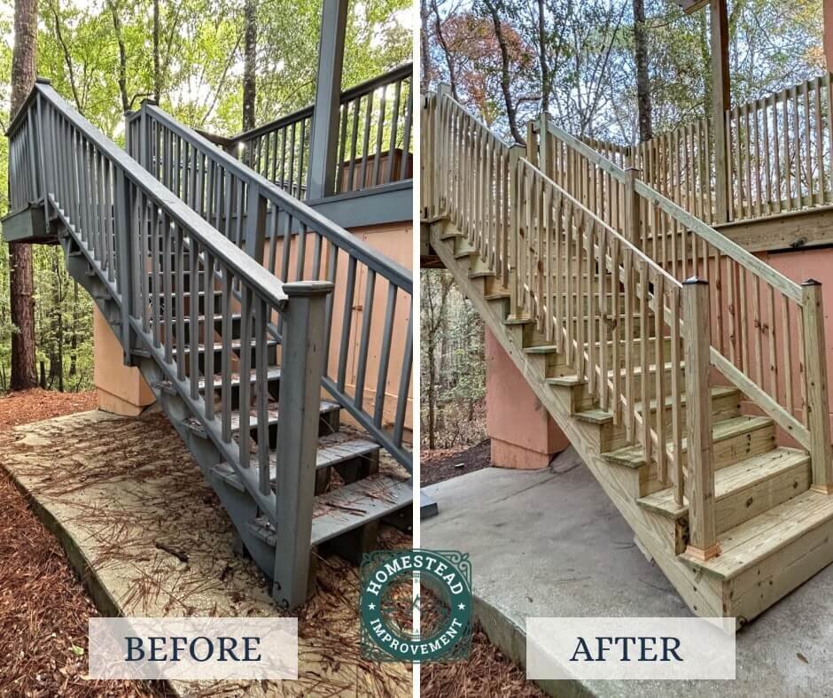 before-and-after-pressure-treated-deck-stairs-myrtle-beach
