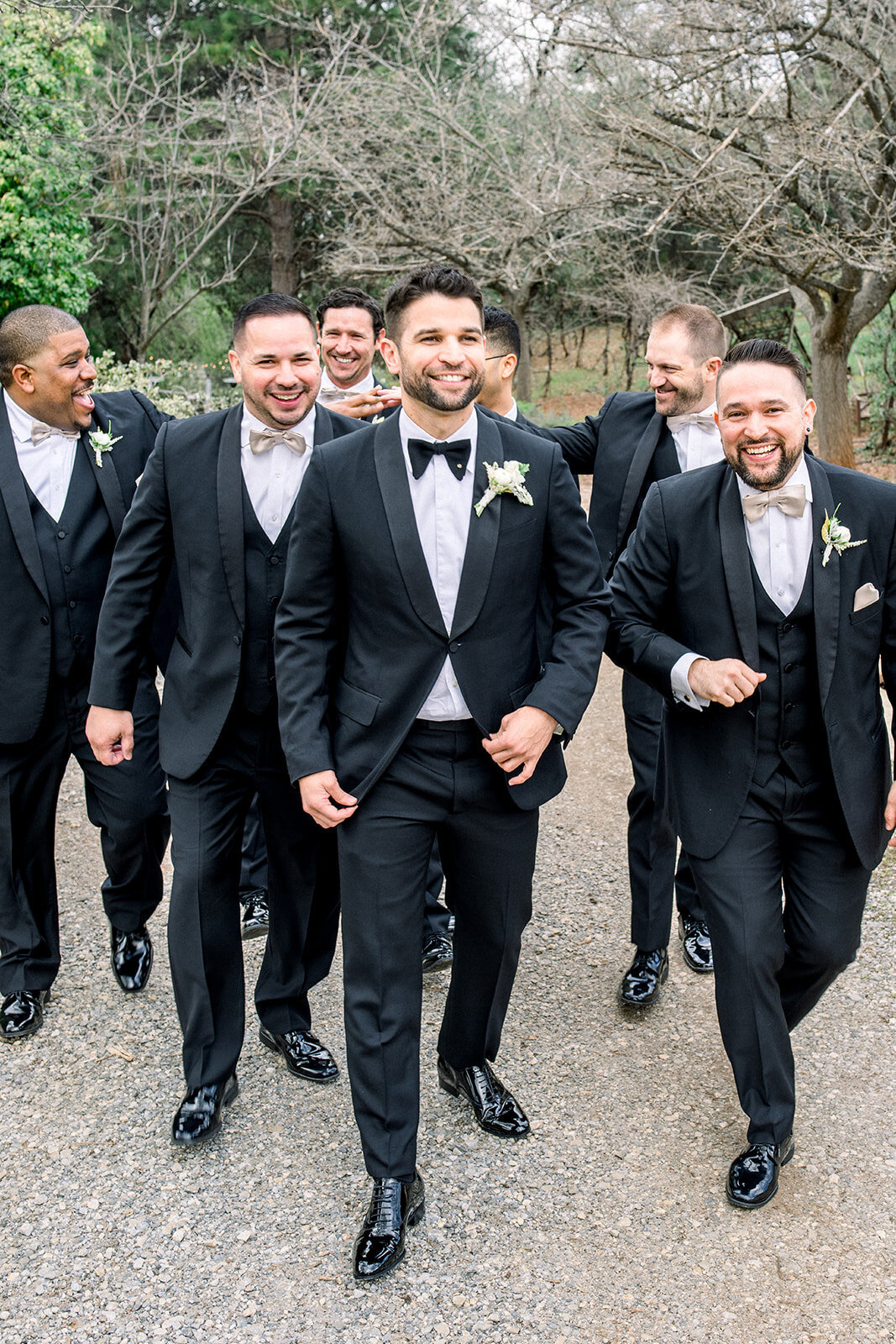 Groom and Groomsmen at Union Hill Wedding, California
