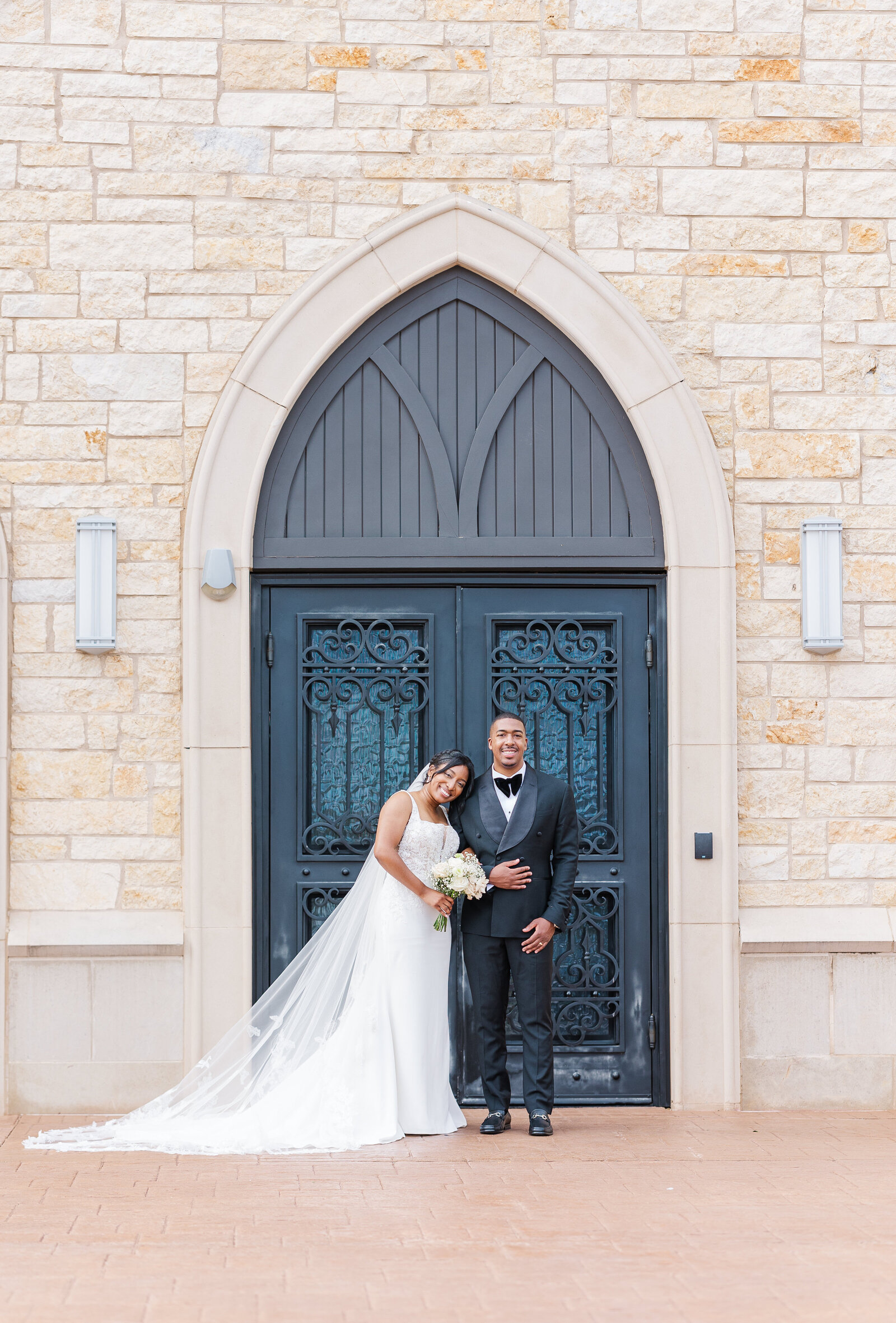Outdoor wedding couple photography after ceremony