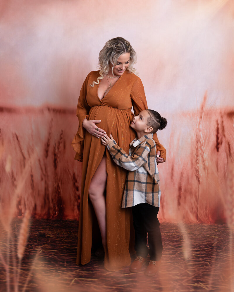 NJ_Maternity_Photographer_Wheat_Field_Mommy_and_Son