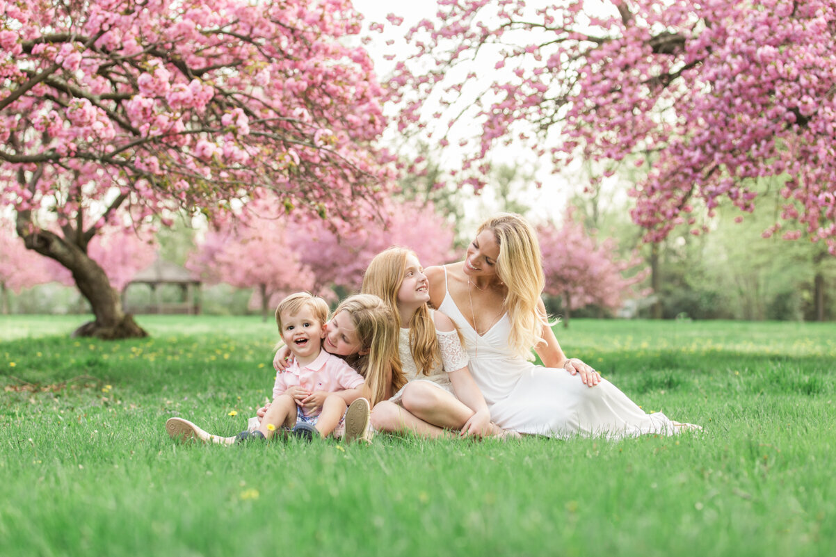 Cherry Blossom Motherhood Session in Westfield, NJ©debbiecambaphotography.com