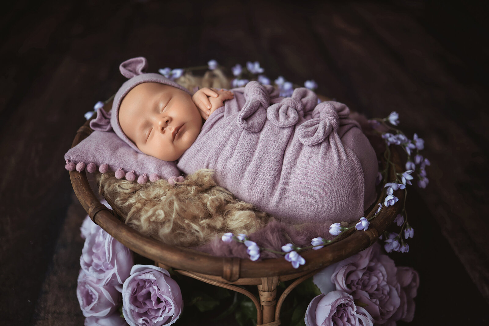 atlanta-best-award-winning-newborn-wrapped-purple-papasan-milestone-month-months-girl-baby-portrait-studio-photography-photographer-twin-rivers-03