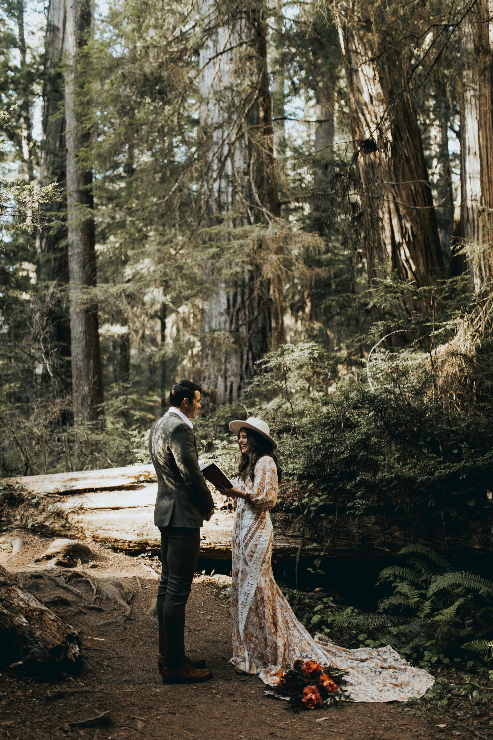 redwoods elopement reading vows