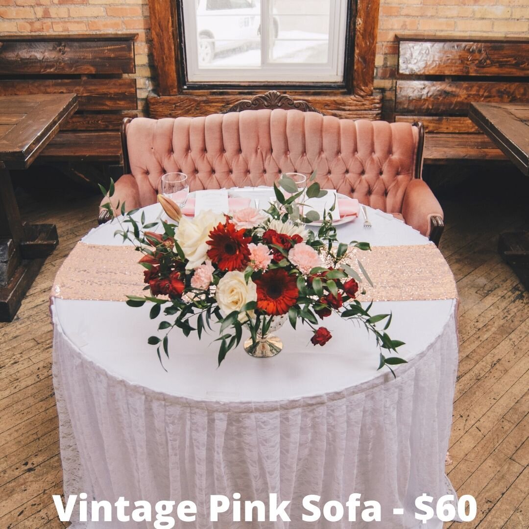 vintage pink sofa