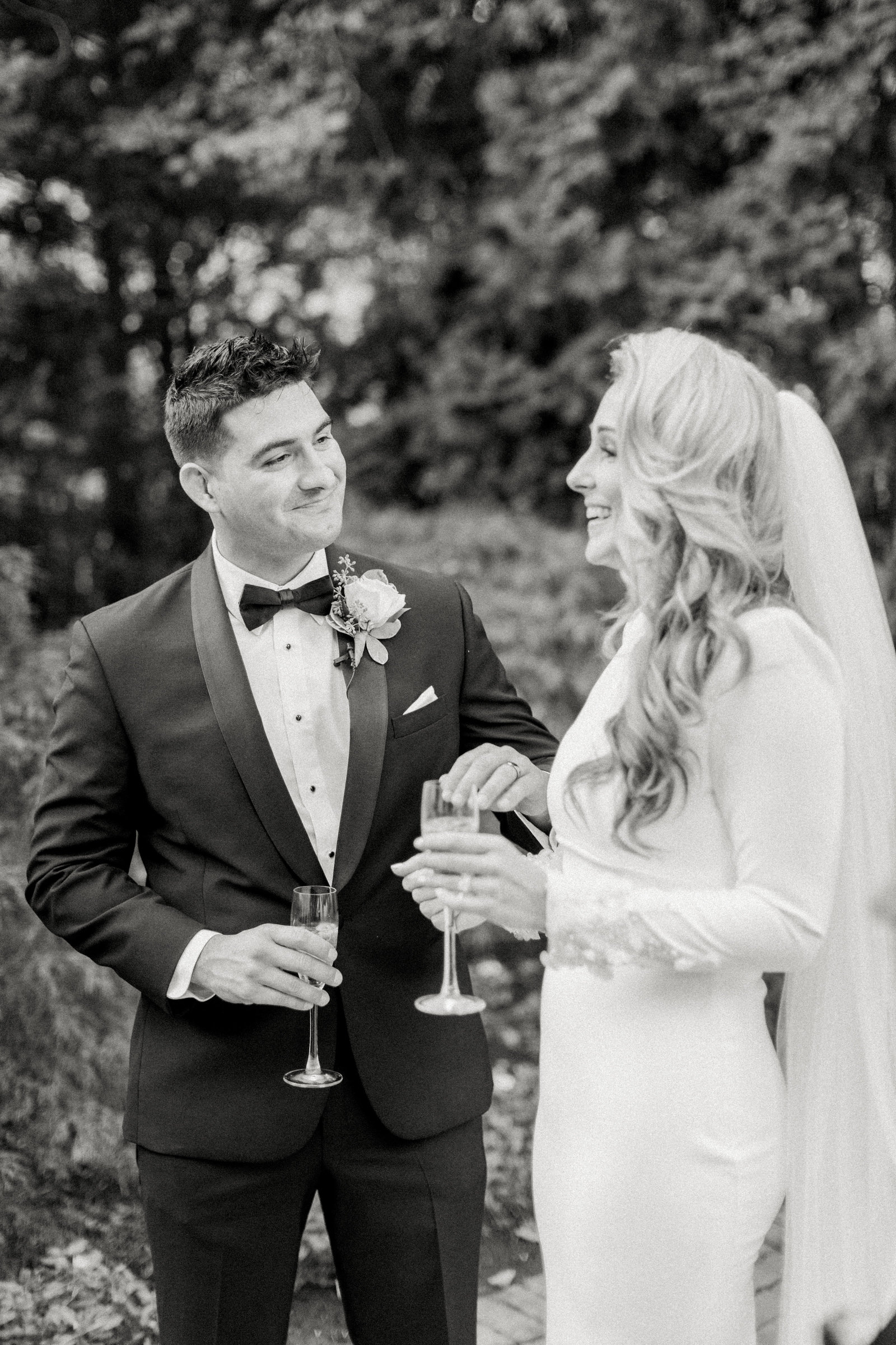 groom admires his new wife immediately following their new jersey wedding ceremony