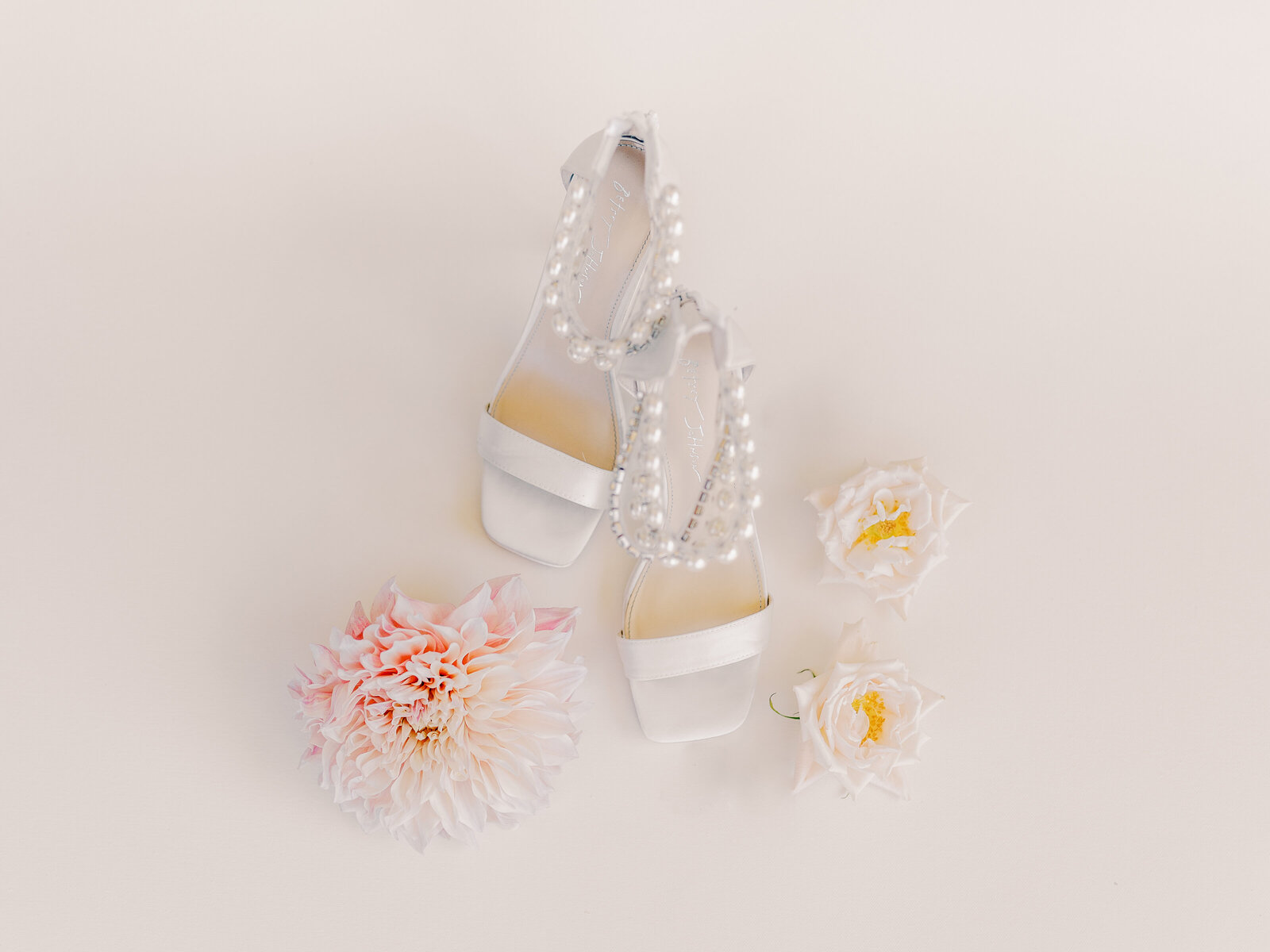 white pearl wedding shoes