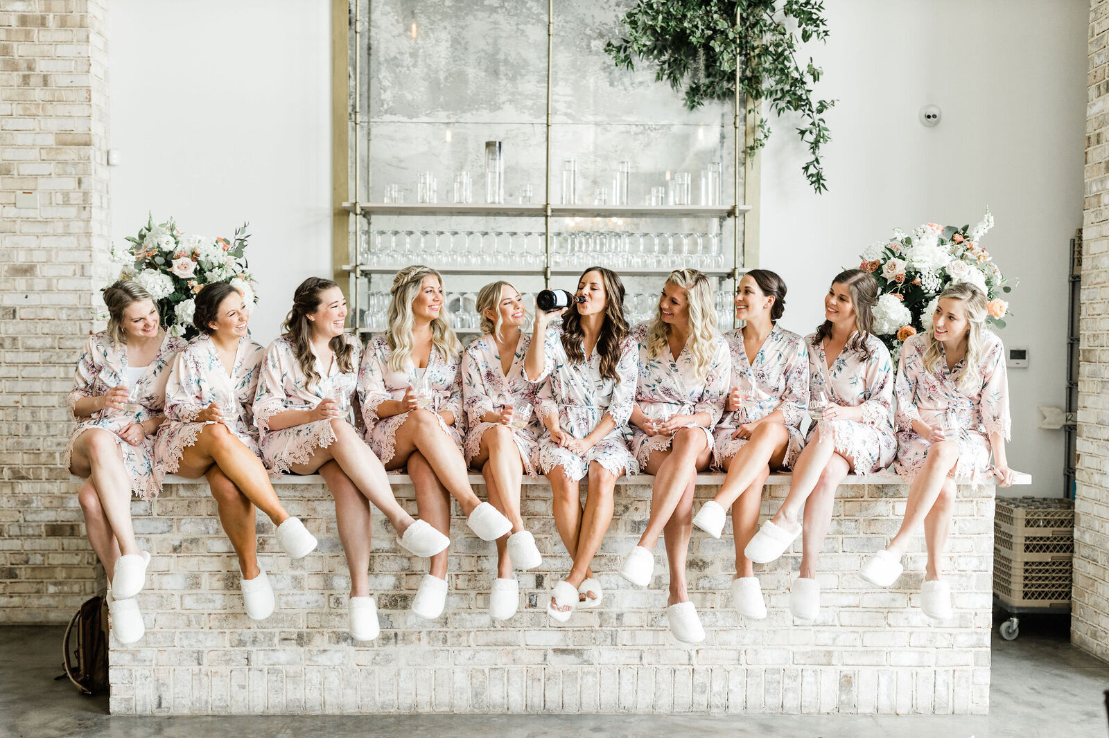 Cute Bridal Party Photos on a Bar | Wrightsville Manor, Wrightsville Beach NC | The Axtells Photo and Film