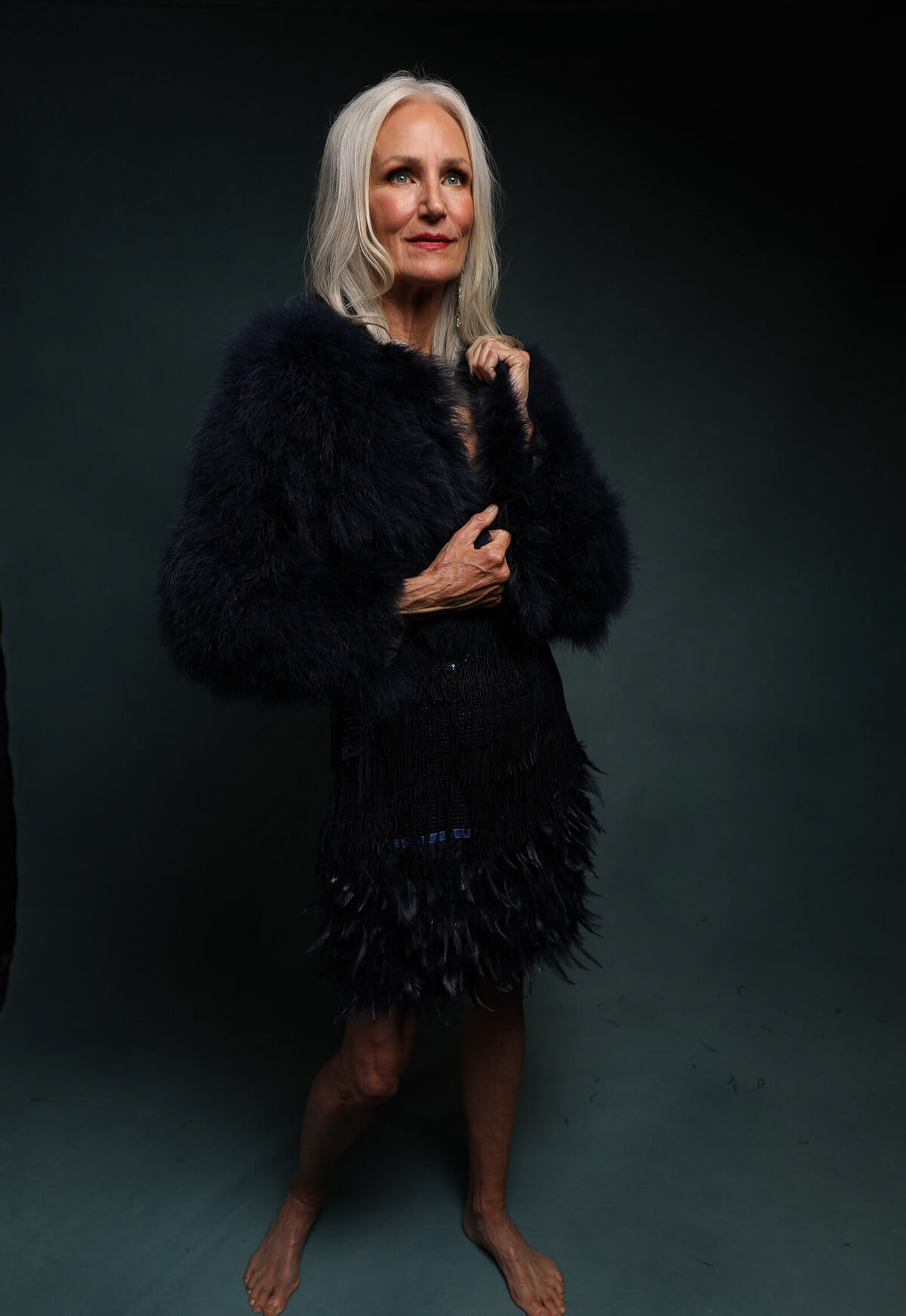 elegant black dress portrait atlanta