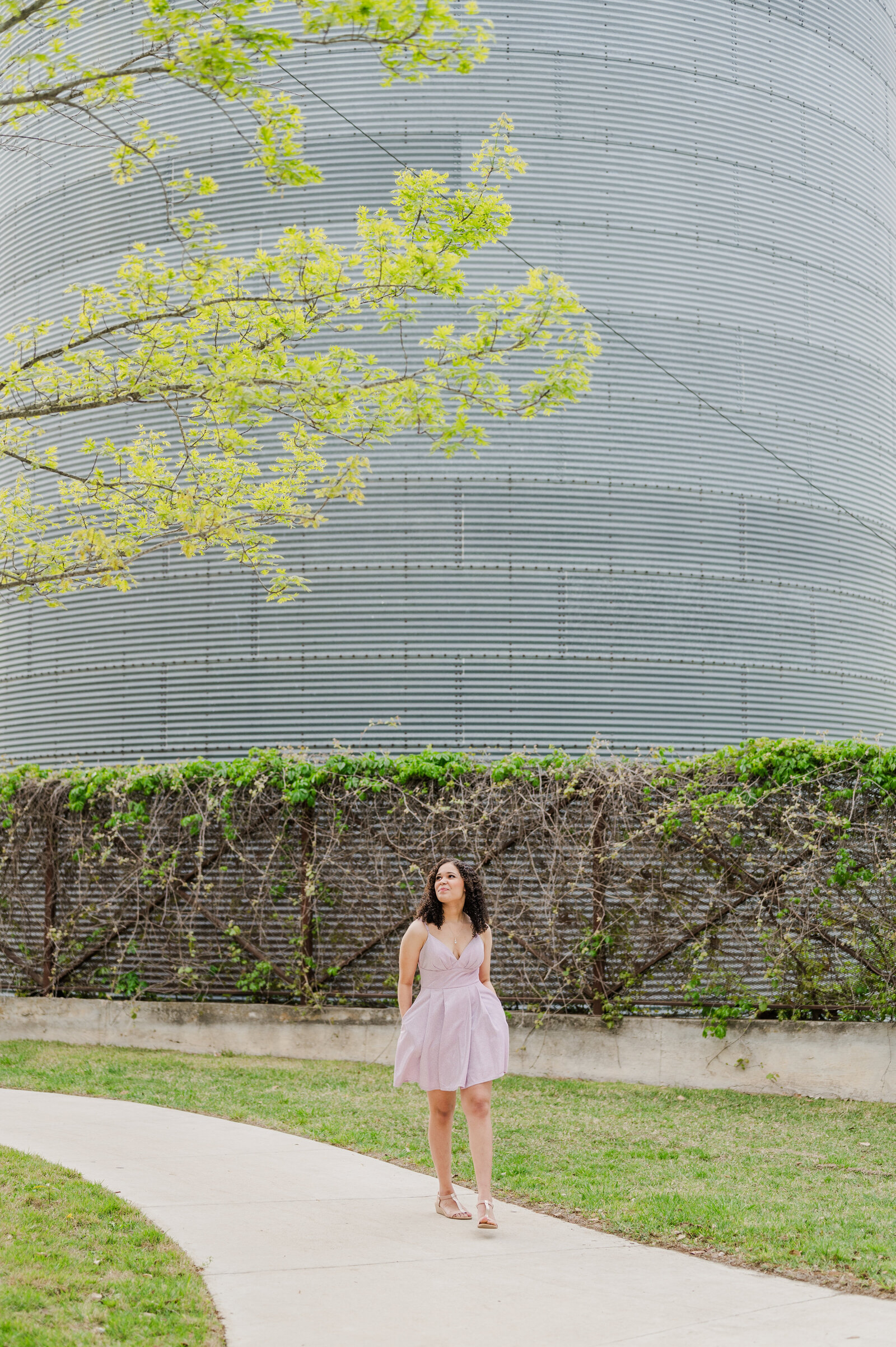 Buda High School Senior girl photoshoot at Buda Mill and Grain