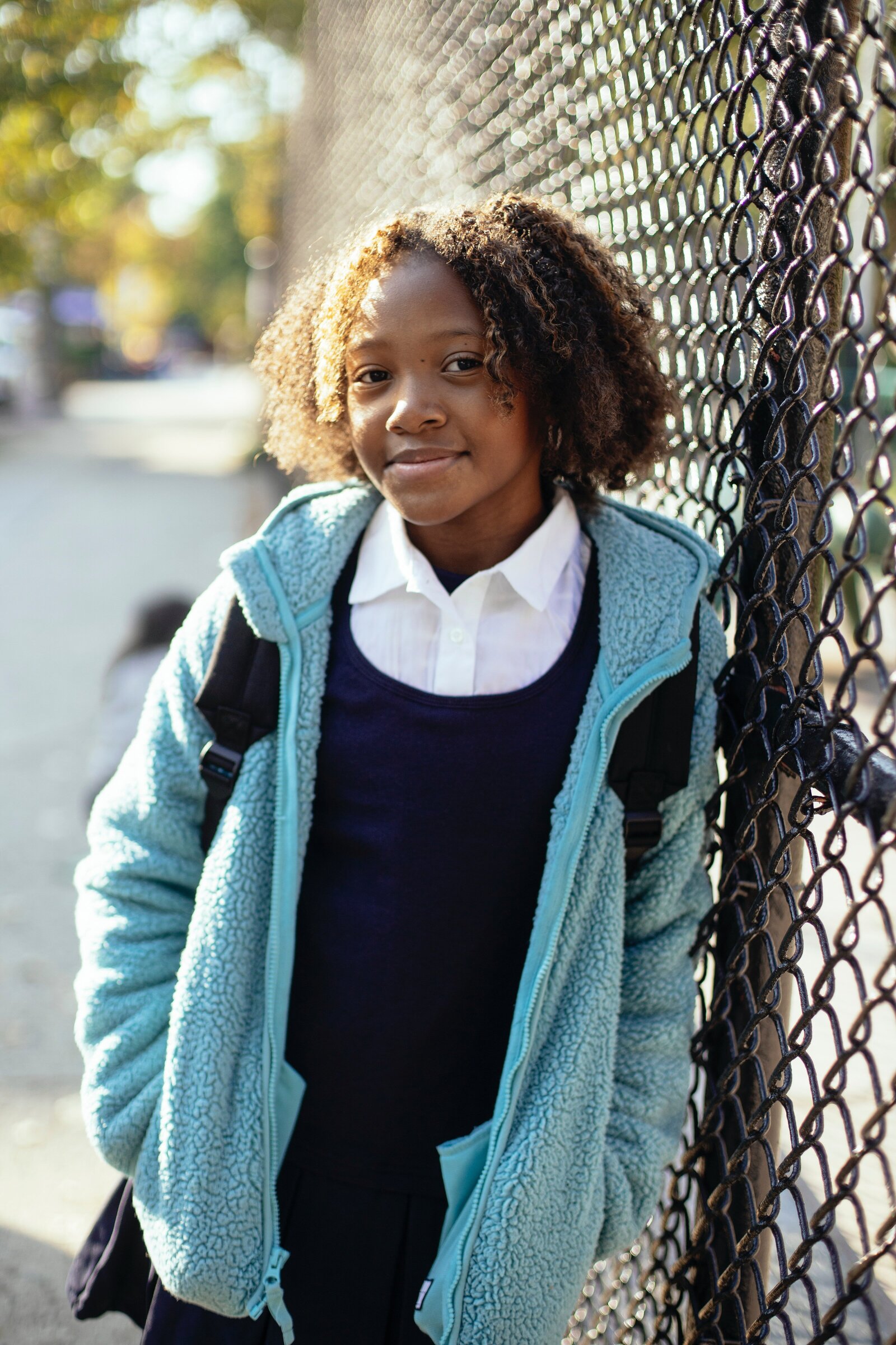 girl smiling and walking