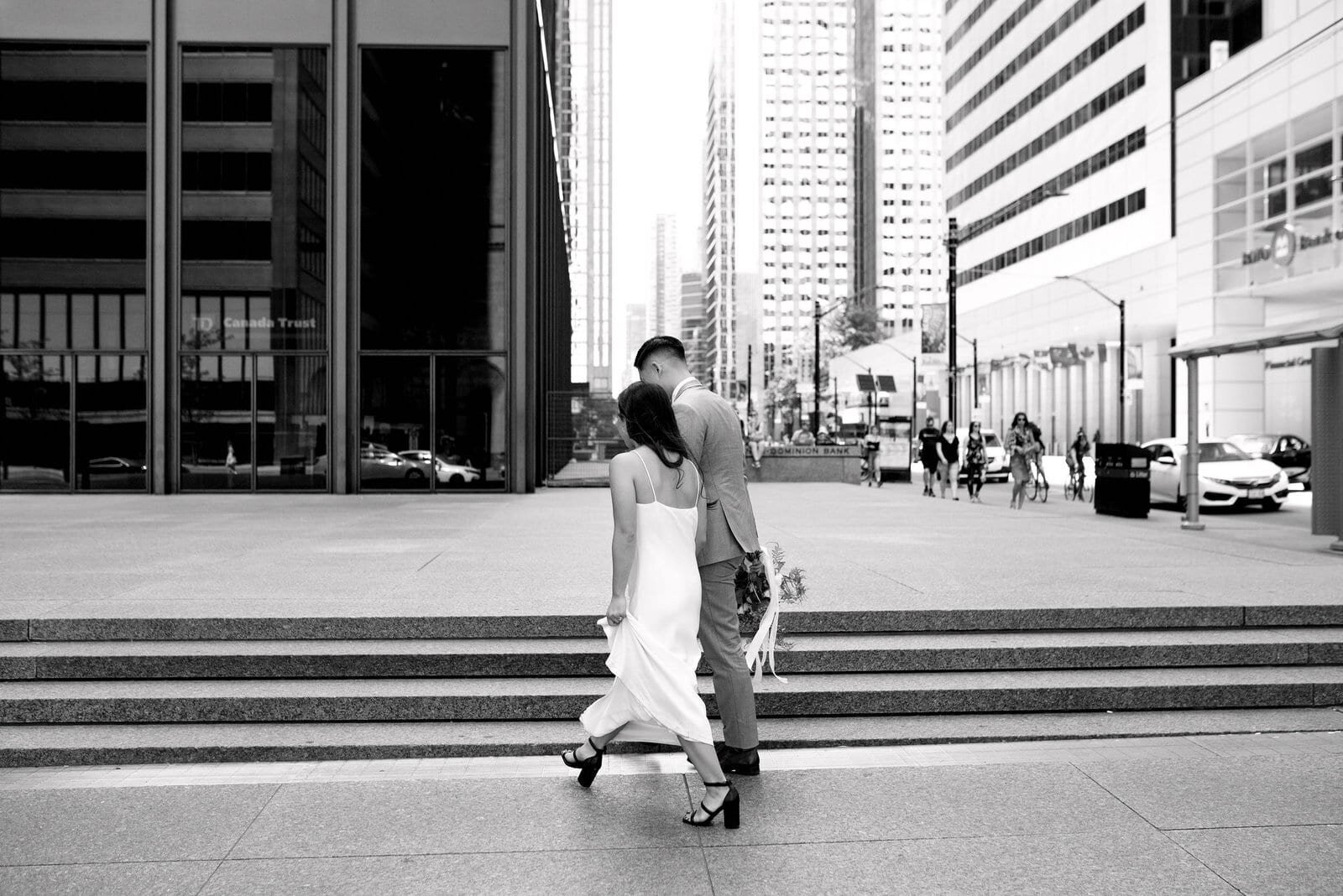 Modern Editorial Bride Loversland Toronto wedding dress downtown toronto financial district jacqueline james photography