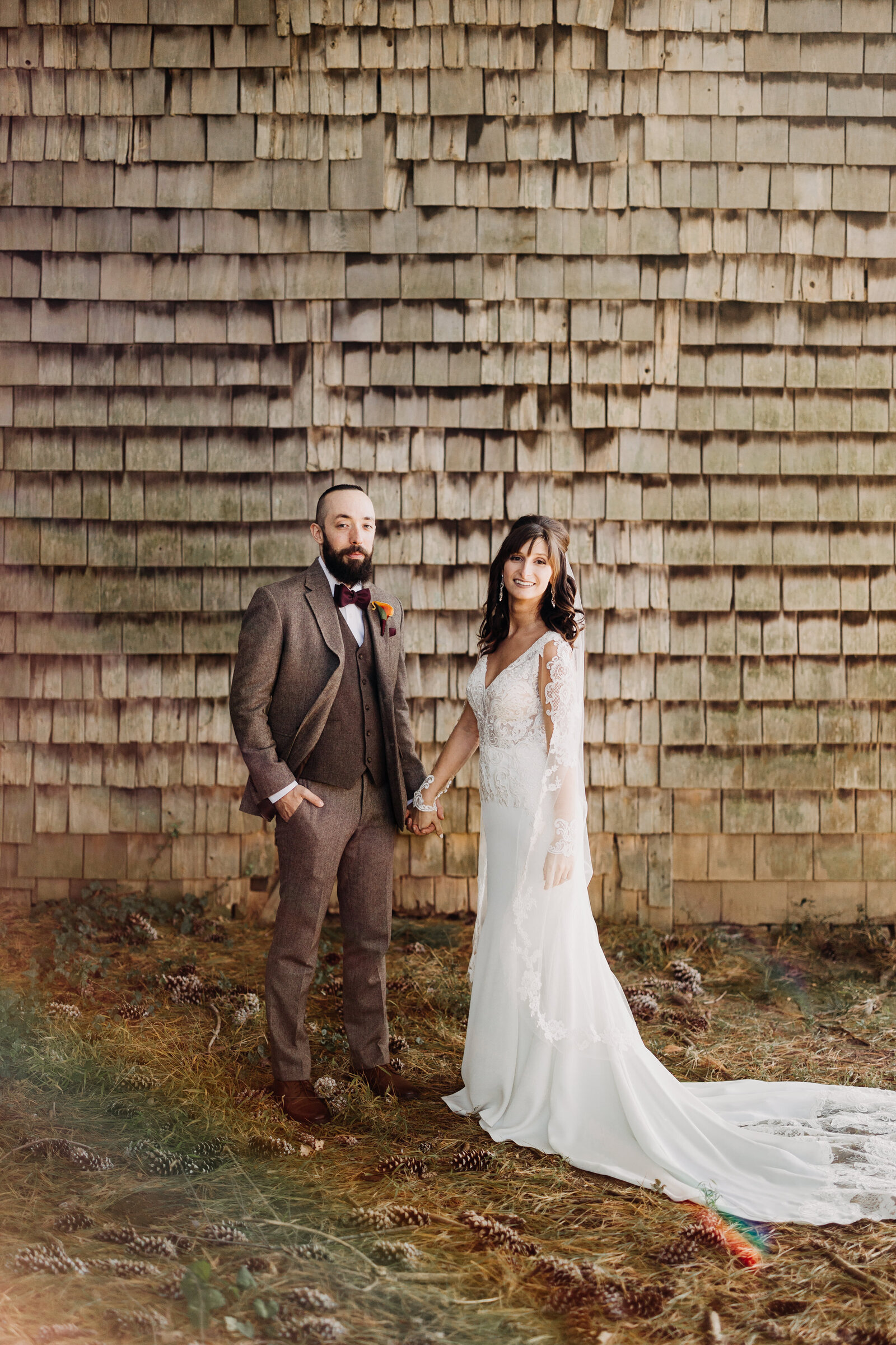 bride and groom barn farm
