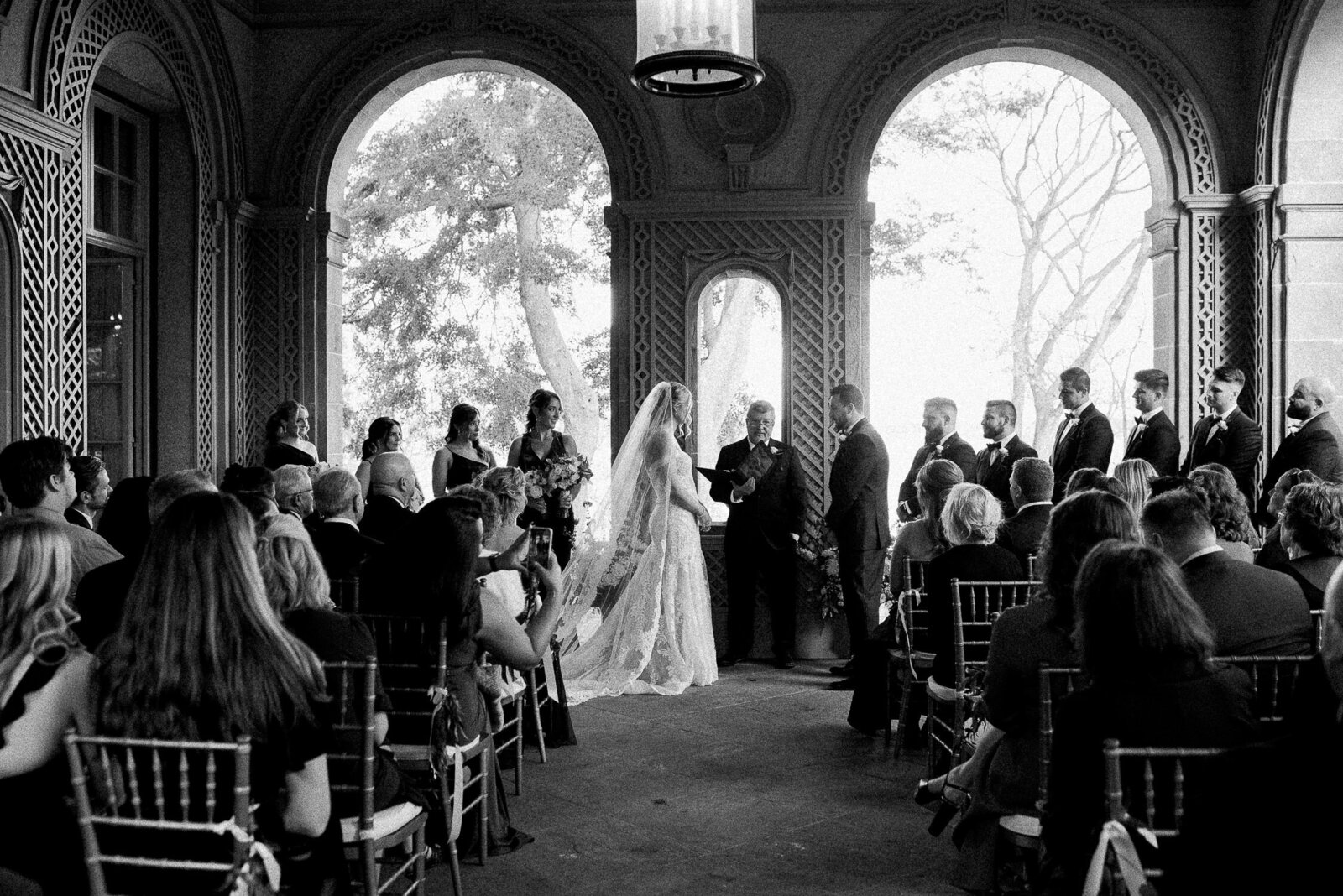 ceremony overview with arches