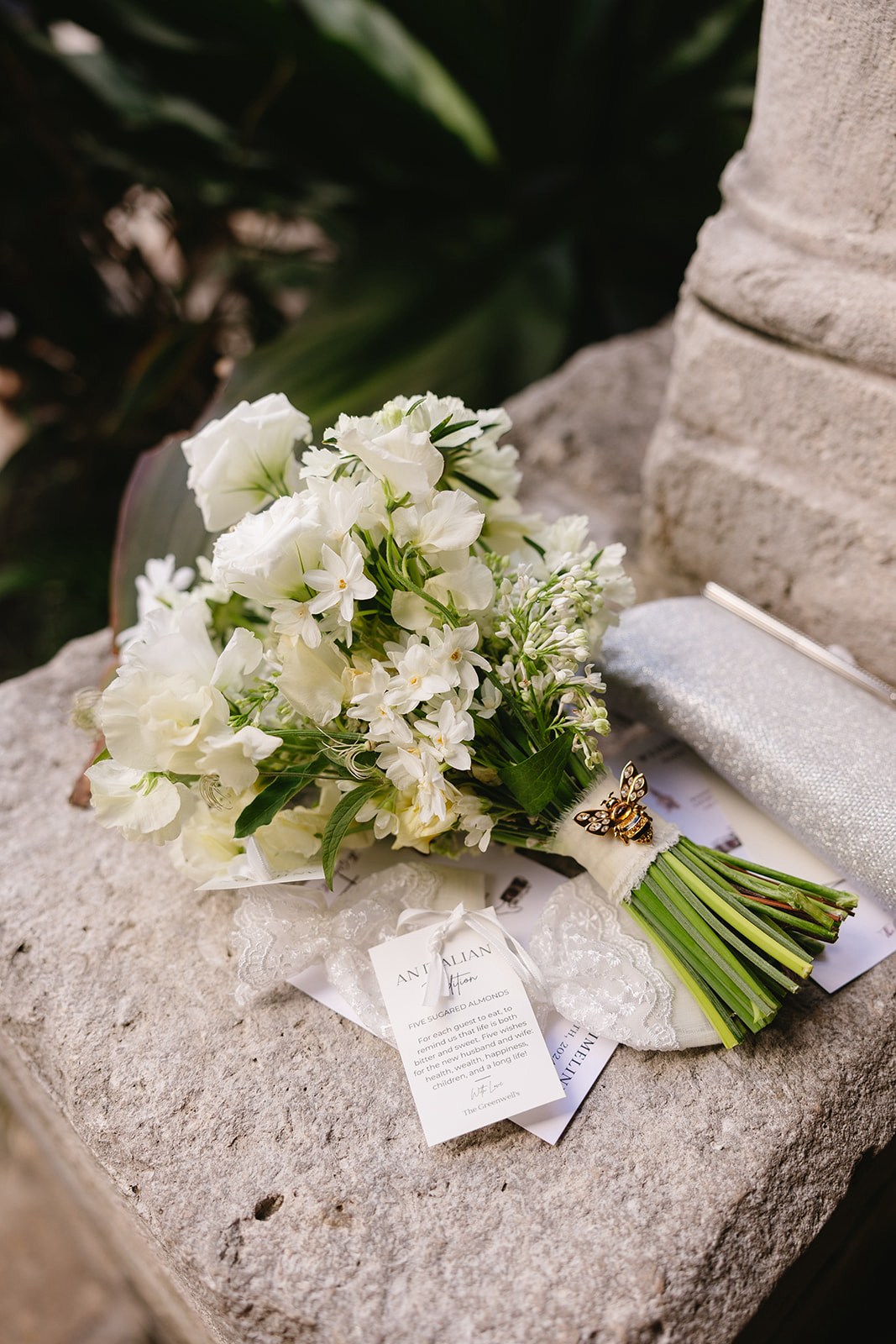 Green and white bouquet of flowers for faith-based wedding | Sush Digital Media