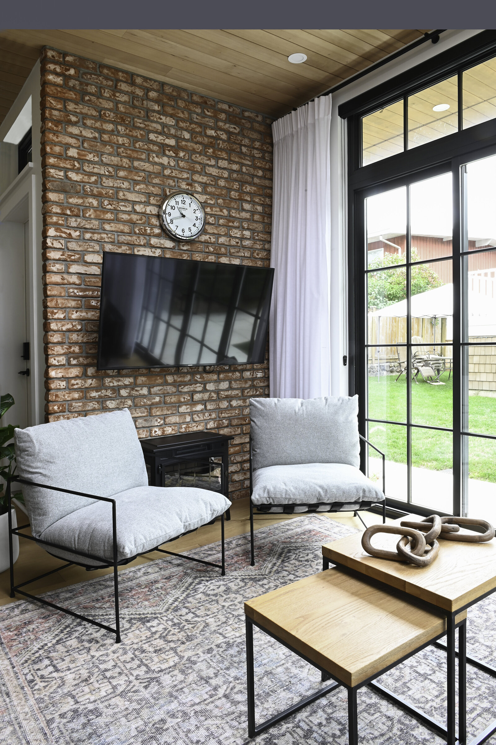 Rebecca Foster Interior Designer Small Laneway Living Room Brick Wall