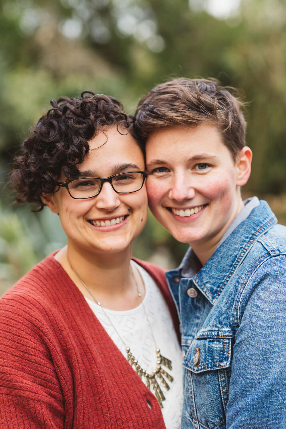 same sex lesbian couple engagement photos  sf botanical gardens