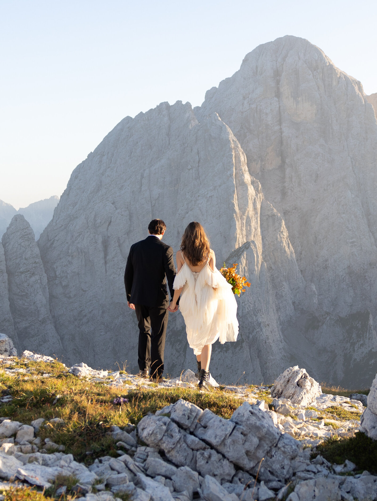 Elopement photos in the Dolomites, Italy. Photos taken by Kollar Photography, Italy Elopement Photographer