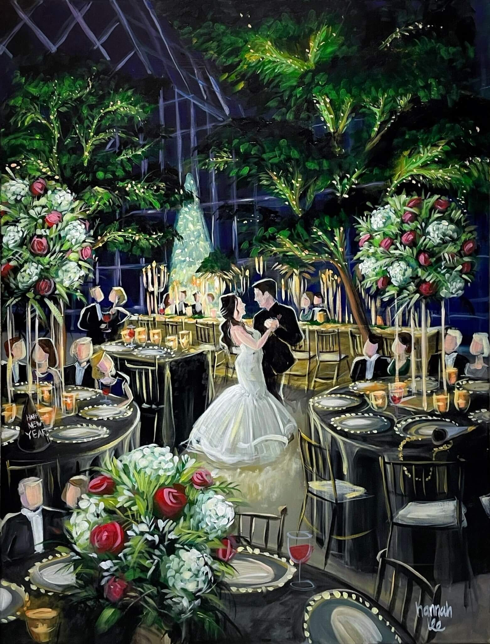 NY Live Wedding Painting first dance at  Wintergarden Rochester - Woglom