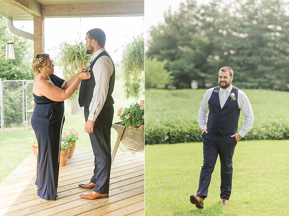 Navy & Rose Summer Backyard Wedding | Danvers, IL_0013